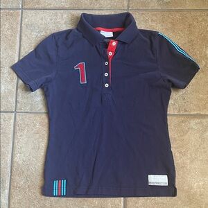 Porsche Design Navy Polo Shirt with Red and Blue Accents